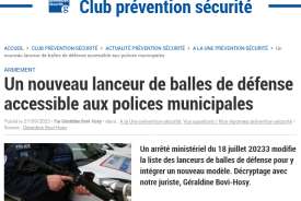 Un nouveau LBD accessible aux polices municipales - voir l'article la gazette des communes